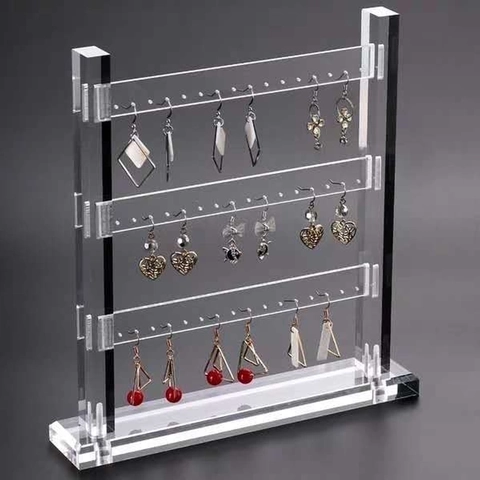 Acryl Ohrring Display Ständer Schmuck Organizer Desktop Mehrlagig Multi Loch Regal Für Ohrstecker Und Ohrhänger