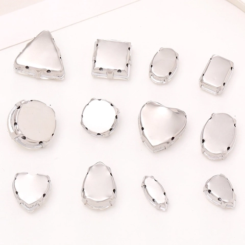 Strass In Vetro Di Cristallo Con Castoni A Griffe In Metallo Varie Forme Per Creazione Gioielli Fai Da Te Decorazione Abbigliamento Artigianato