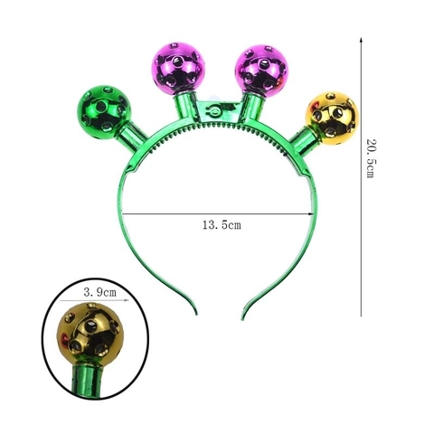 Cerchietto Per Capelli Con Palla Da Disco LED Luminoso Carnevale Festa Accessori Capelli Plastica Sfera Cava Discoteca Festival