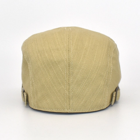 Vintage Flat Cap Pure Cotton Beret Ivy Cabbie Hat Adjustable Metal Buckle Breathable Sunshade Casual Solid Color For Men Women