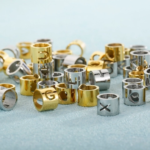 Hohlbuchstaben Anhänger Edelstahl Herz Alphabet Anhänger Perlen DIY Schmuckherstellung Für Armband Halskette