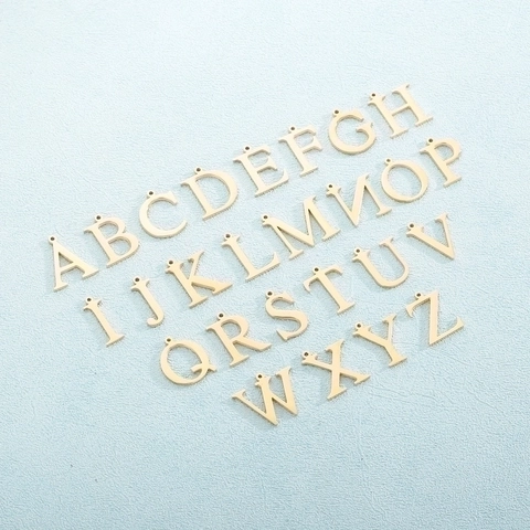 Colgantes De Letras Iniciales Del Alfabeto Minimalistas De Acero Inoxidable A-Z Charms Para Hacer Joyas DIY Collar Pulsera