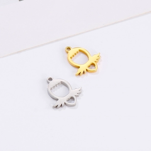 Pendente Cuore Ali D'angelo Acciaio Inossidabile Accessorio Per Creazione Gioielli DIY Ciondoli Cartoni Animati