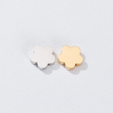 Dijes De Flores Pulidos De Acero Inoxidable Colgantes De Pétalos Con Agujero Para Hacer Joyas DIY Estilo Dulce Accesorio Decorativo