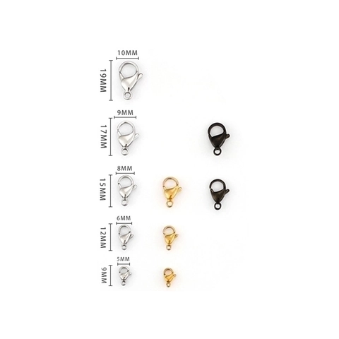 Stainless Steel Lobster Clasps Jewelry Making Connectors DIY Necklace Bracelet Findings Multi Color Accessories