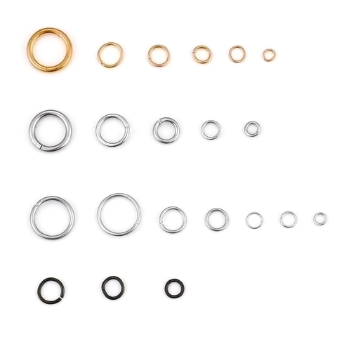 Open Jump Rings Titanium Stainless Steel Jewelry Making Connectors DIY Craft Supplies Gold Plated Durable Round Single Loops