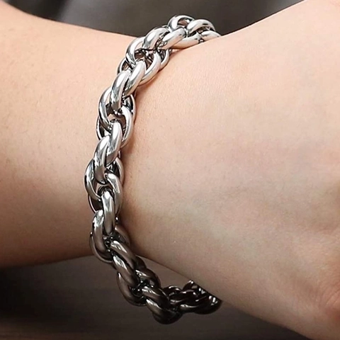 Rope Chain Necklace Stainless Steel Twisted Link Trendy Hip Hop Jewelry Unisex Durable