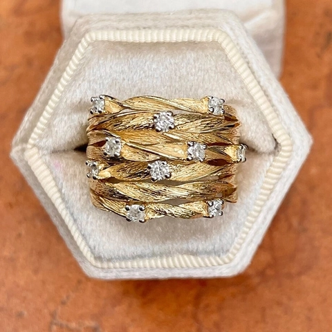 Fashion Multi Layer Wrapped Vine Ring For Women Copper Zirconia Wide Band Twisted Multi Row Sparkling Zircon Ring Jewelry Gift
