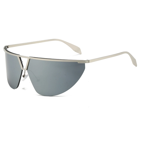Gafas De Sol Shield Sin Montura Y2K Futuristas Marco De Metal Sobredimensionadas Cyberpunk Para Hombre Mujer Moda Calle