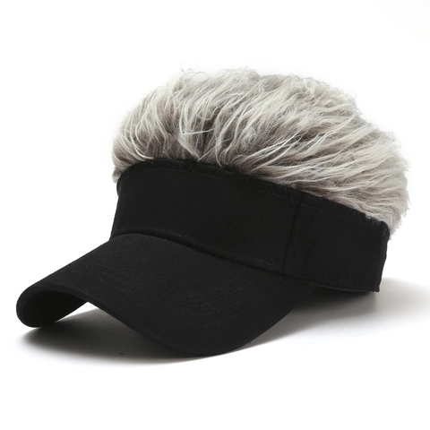 Berretto da Baseball da Uomo con Parrucca Cappello da Sole Creativo con Capelli Sintetici Streetwear Outdoor Berretto di Cotone Casual per Festa Regalo