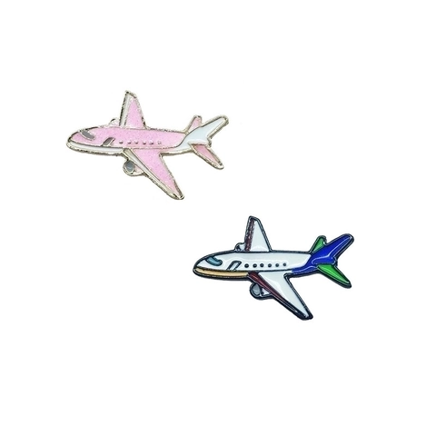 Spille Smalto Aereo Lega Glitter Rosa Distintivi Aviazione Gioielli Moda Cartone Animato Accessori Decorazione Zaino