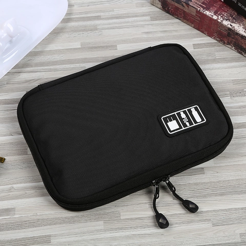 Bolsa Organizadora Electrónica Impermeable Nylon Almacenamiento Cables Estuche Viaje Portátil Para Cargadores Batería Externa USB Auriculares