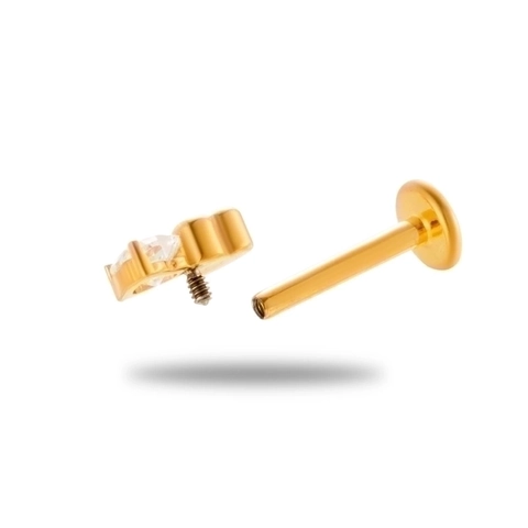 Herzform G23 Titan Labret Stud Internes Gewinde Ohrknorpel Piercing Schmuck Mit Zirkon Stilvoll