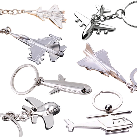 Portachiavi Modello Aereo Lega Zinco Caccia Elicottero Miniatura Anello Chiave Aviazione Souvenir Regalo Pilota Uomini