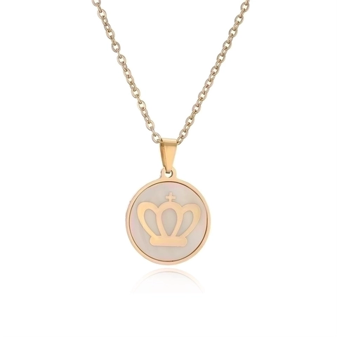 Edelstahl Rund Muschel Lebensbaum Krone Violinschlüssel Anhänger Halskette Für Damen Herren Mode Schmuck Geschenk