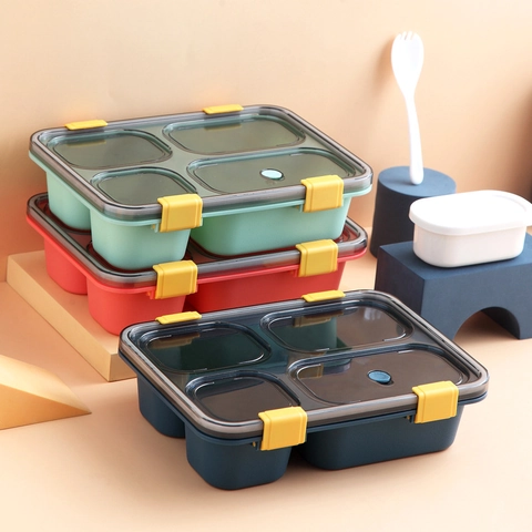 Portapranzo Bento Diviso Portatile Plastica Microonde Sicuro Contenitore Alimentare Ermetico Per Scuola E Ufficio