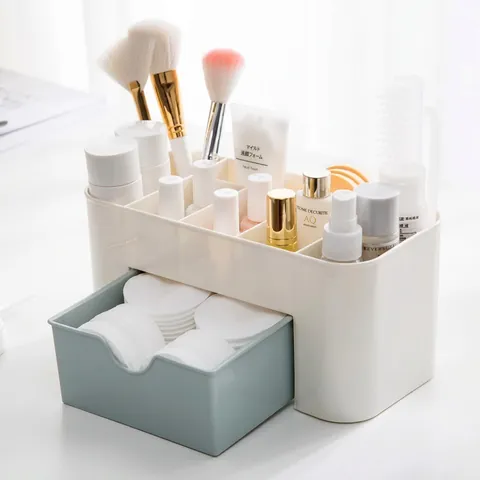 Kosmetik Aufbewahrungsbox Make Up Organizer Mit Schublade Mehrere Fächer PP Kunststoff Hautpflege Schmuckhalter Für Den Schminktisch