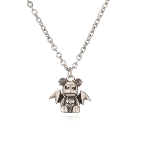 Collana Con Pendente Punk Rame Gotico Angelo Cuore Orso Forma Moda Catena Clavicola Per Donne Uomini