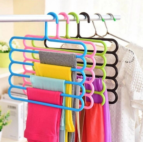 Cintre À Pantalons Multicouches S-Type Organisateur De Placard Gain De Place Plastique Épaissi Rangement Pantalons Écharpes Cravates