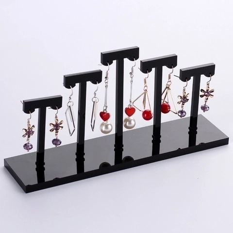 Acrylic Earring Display Stand T-Bar Jewelry Organizer Rack For Studs And Dangles Elegant Showcase For Retail Or Home