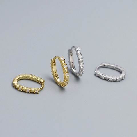 Minimalistische U-Förmige Huggie Creolen 925 Sterlingsilber Zirkonia Pavé Luxus Modeschmuck Für Damen