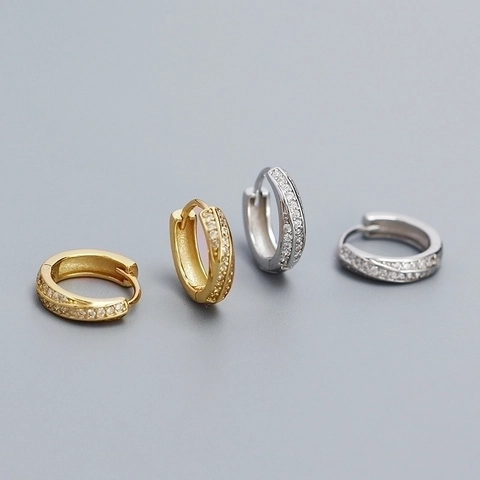 925 Sterling Silver Mobius Hoop Earrings Inlaid Zircon Geometric Fashion Commuting Jewelry For Women