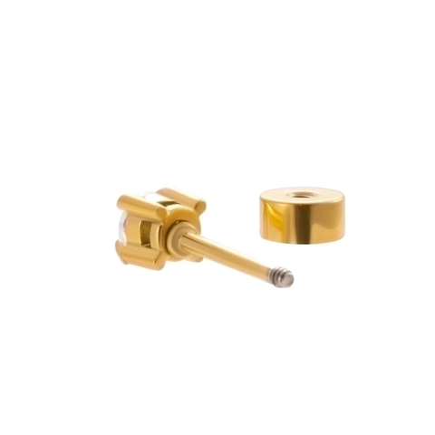 Clou D'oreille En Zircone Cubique Acier Inoxydable Rond Fermoir À Vis Bijoux De Piercing Pour Femmes Hommes Minimaliste