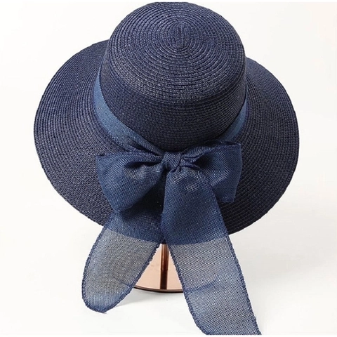 Women Summer Straw Sun Hat Large Wide Brim Beach Packable Breathable Linen Large Bow Decoration Foldable Vacation