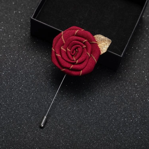 Handgefertigte Stoff Rose Blume Brosche Pin Für Herren Damen Anzug Revers Kamelie Floral Boutonniere Hochzeit Zubehör