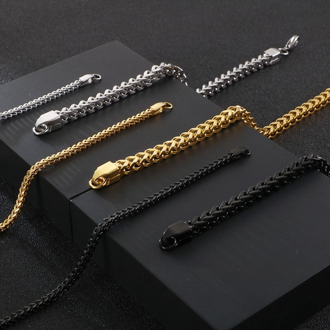 Pulsera De Cadena De Acero Inoxidable Para Hombre Trenzado Franco Minimalista Joyería Vintage Para Hombres Unisex