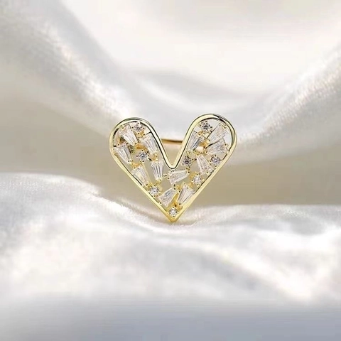 Spilla A Forma Di Cuore Lega Svuotata Strass Scintillanti Spilla Da Colletto Fibbia Per Sciarpa Gioielli Da Donna Elegante