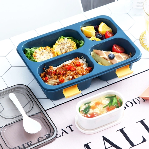 Portapranzo Bento Diviso Portatile Plastica Microonde Sicuro Contenitore Alimentare Ermetico Per Scuola E Ufficio