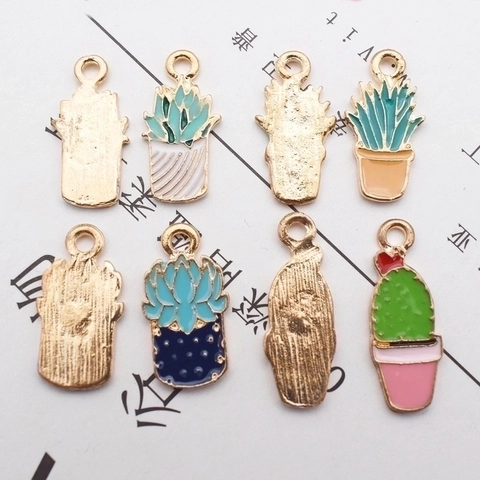 Ciondoli Piante Smaltate Lega Succulente Cactus Per DIY Creazione Gioielli Accessori Per Artigianato