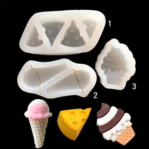 Cheese Ice Cream Cone Cupcake Silicone DIY Mold For Chocolate Resin Soap Plaster Cake Decorating