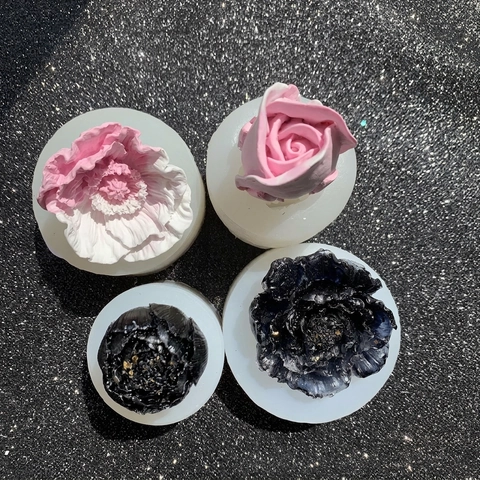 Blumen Silikonformen Mohn Pfingstrose Rose Realistische Formen Für DIY Kuchen Fondant Handgemachte Seife Aromatherapie Kerze Harzguss