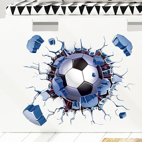 Pegatinas De Pared 3D PVC Extraíble Baloncesto Fútbol Billar Deporte Tema Hogar Dormitorio Sala Decoración Creativo