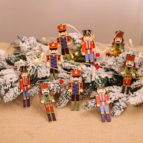 Schiaccianoci Legno Decorazioni Natalizie Colorate Soldato Figurina Ornamenti Pendente Albero di Natale per Festa Natale Casa Decor
