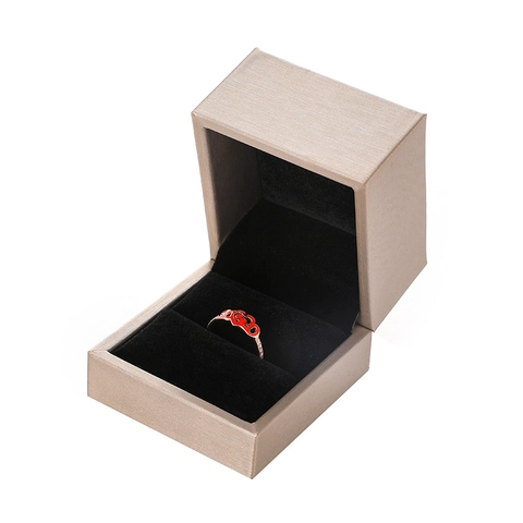 Caja de Regalo de Joyería de Tela Cepillada de Oro de Lujo Estuche de Collar Pendiente Anillo Caja de Exhibición de Joyas Minimalista Ligera Mujer