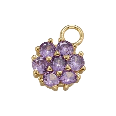 Charms Fleur DIY Fabrication De Bijoux Petits Pendentifs Floraux Laiton Zircone Micro Pavé Coloré Style Doux Pour Femmes