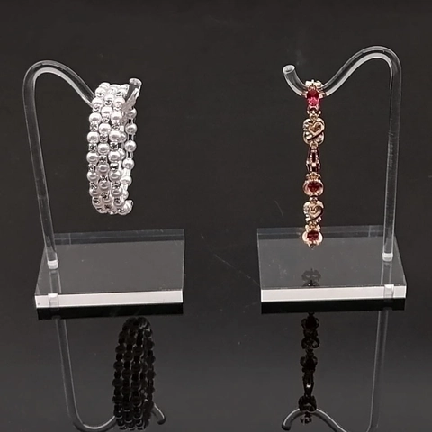 Acrylic Bracelet Display Stand Transparent S-Shaped Jewelry Holder Bangle Watch Rack Stable Base Retail Props