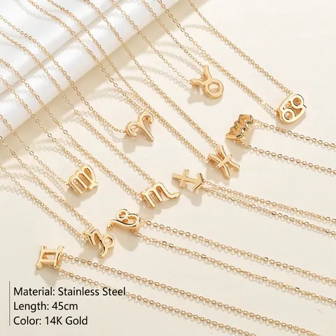 Collana Pendente in Acciaio Inossidabile Minimalista Zodiaco Costellazione per Donna Gioielli di Astrologia Raffinati Regalo