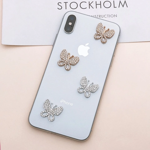 Exquisite Butterfly Charms Alloy Full Rhinestone Inlaid For DIY Phone Case Jewelry Making Crafting Accessories