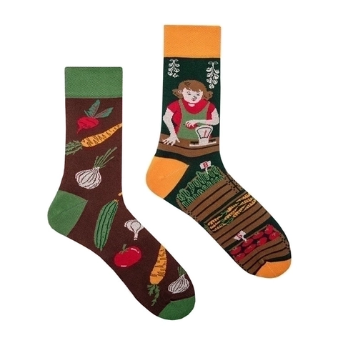 Mismatched Asymmetric Crew Socks Cotton Funny Cartoon Jacquard Novelty Creative Trendy Unisex