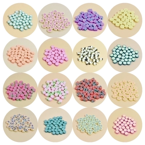 Perline In Argilla Polimerica Frutta Fragola Limone Pattern Perline Distanziatrici Per DIY Gioielli Bracciale