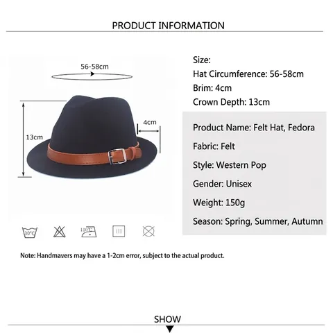Cappello Fedora Di Lana Vintage Berretto Jazz Retrò Con Fibbia In Cintura Di Pelle PU Per Uomini Donne Viaggi Casual Accessorio