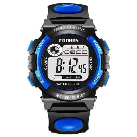 Orologio Sportivo Digitale Per Bambini Impermeabile Retroilluminazione LED Allarme Cronometro Cinturino TPU Studenti