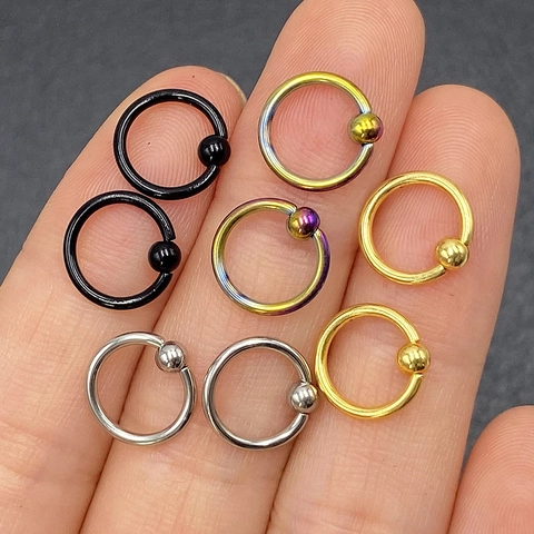 Stainless Steel Body Piercing Jewelry Nose Lip Eyebrow Tongue Belly Button Rings Punk Gothic Style Versatile Multi Color