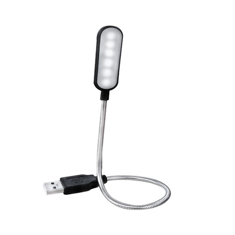 Luce Notturna LED USB Portatile Collo Di Cigno In Metallo Flessibile Lampada Da Lettura Protezione Occhi Per Laptop