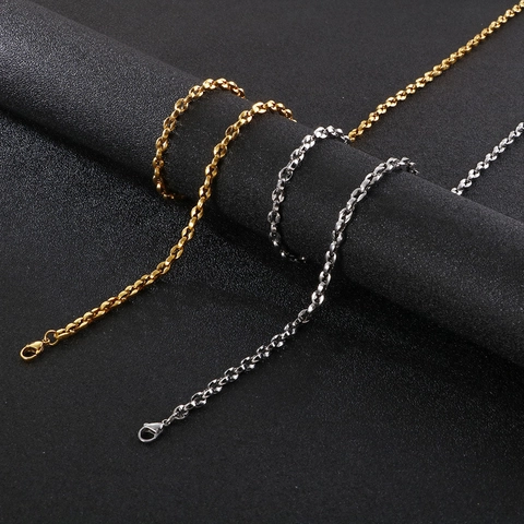 Stainless Steel Pig Nose Link Chain Necklace And Bracelet Minimalist Fashion Jewelry For Men Unisex