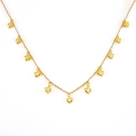 Collar Colgante Corazón Acero Inoxidable Chapado En Oro 18K Minimalista Diseño De Nicho Joyería Mujeres